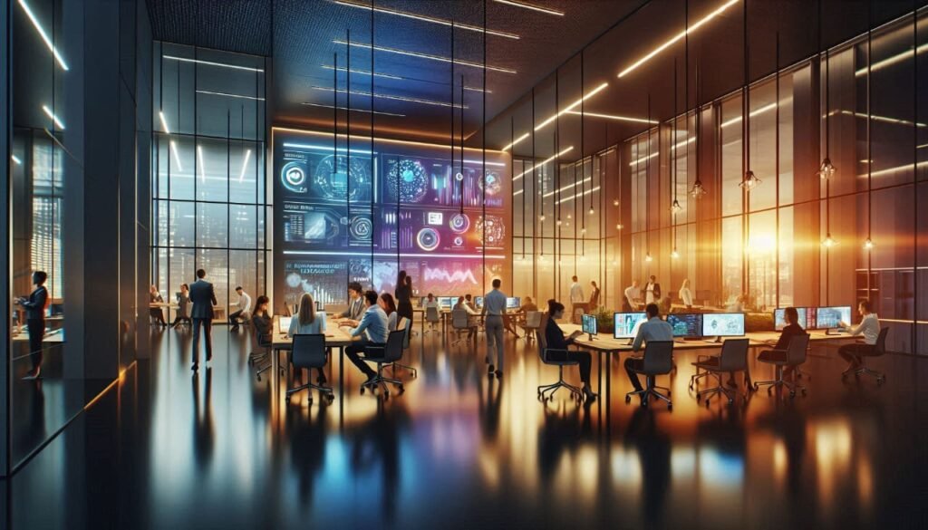 Freelancer at sunlit home office viewing video call with instructors AI and Automation Course Online